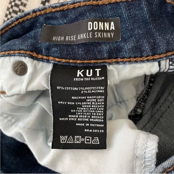 Kut from the Kloth Donna High Rise Ankle Skinny Blue Jeans size 0 Denim Normcore - Picture 3 of 15